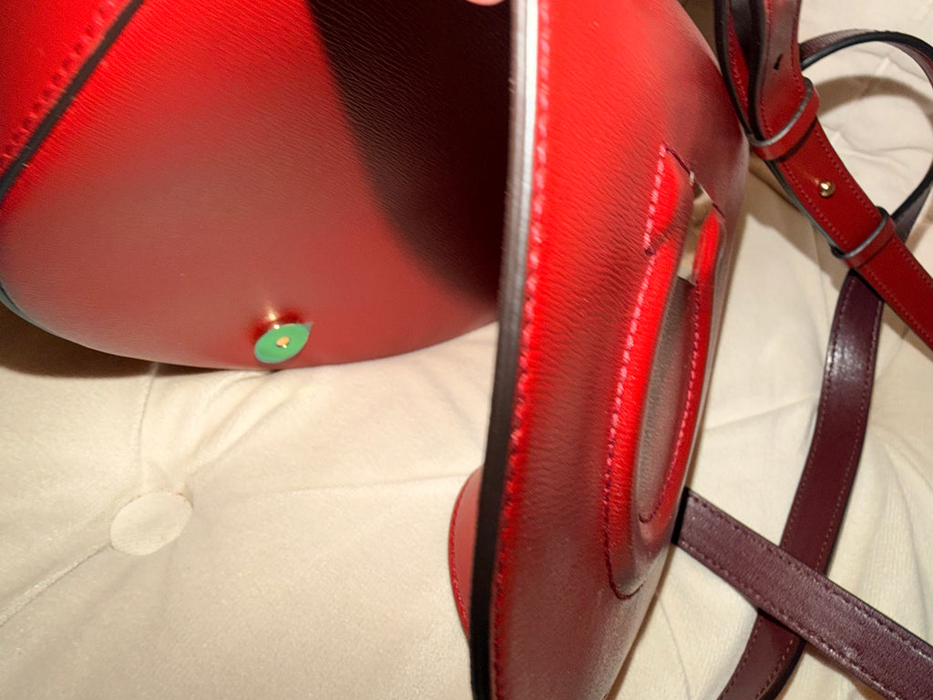 Ferragamo Red Leather Gancini Crossbody Bag